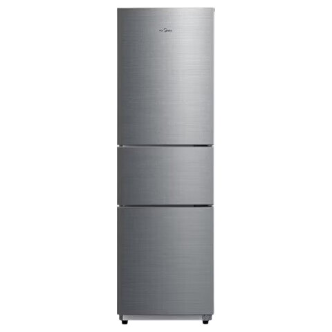 美的（Midea）231三门灰色小型出租房家用宿舍节能低噪冰箱一级能效国家补贴MR-231T钛钢灰-星烁 220L三门三温｜一级能效｜钛钢灰