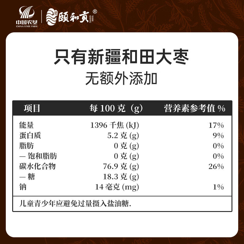 颐和贡新疆和田红枣大枣500g 核小肉厚 免洗即食 泡水煲汤煮粥食材 大枣500g*2袋
