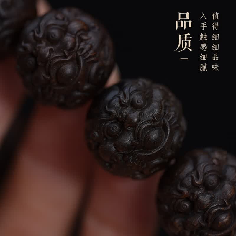 天然沉香木雕刻霸王貔貅手串男女通用护身符生日礼物 貔貅沉香木手串18MM