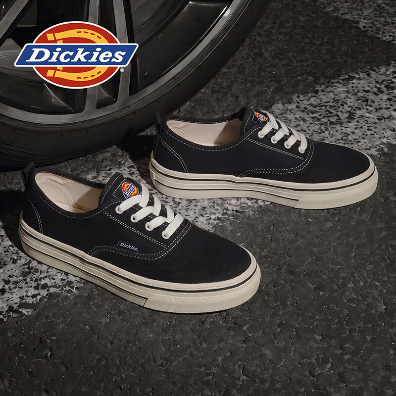 Dickies品牌男鞋夏季新款复古百搭低帮帆布鞋透气厚底户外运动休闲板鞋子 黑色 45 275 2.5 京东折扣/优惠券