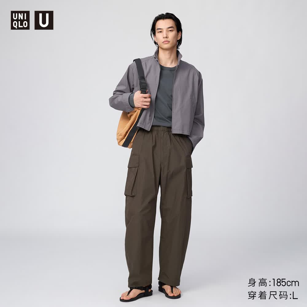 优衣库宽腿工装裤男装女装合作款休闲裤户外机能26春夏新款482883 39 棕黑色 S