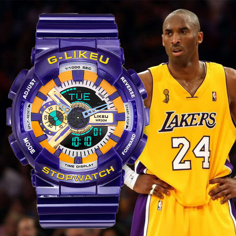 科比纪念手表 nba湖人队科比手表男2022年新款初中生男孩高中小学生