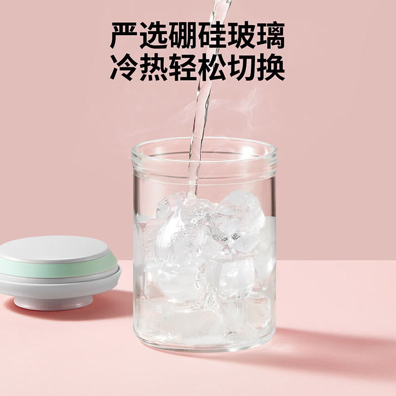 安扣燕麦酸奶杯硼硅玻璃隔夜燕麦杯多功能密封食品级便携外带早餐杯 【玻璃燕麦杯】鹅黄色-350ml