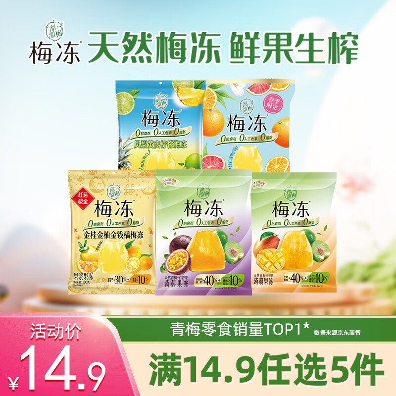溜溜梅梅冻 天然水果果冻孕妇儿童多口味休闲健康解馋零食100g 100g香橙西柚梅冻【26年1月批次】