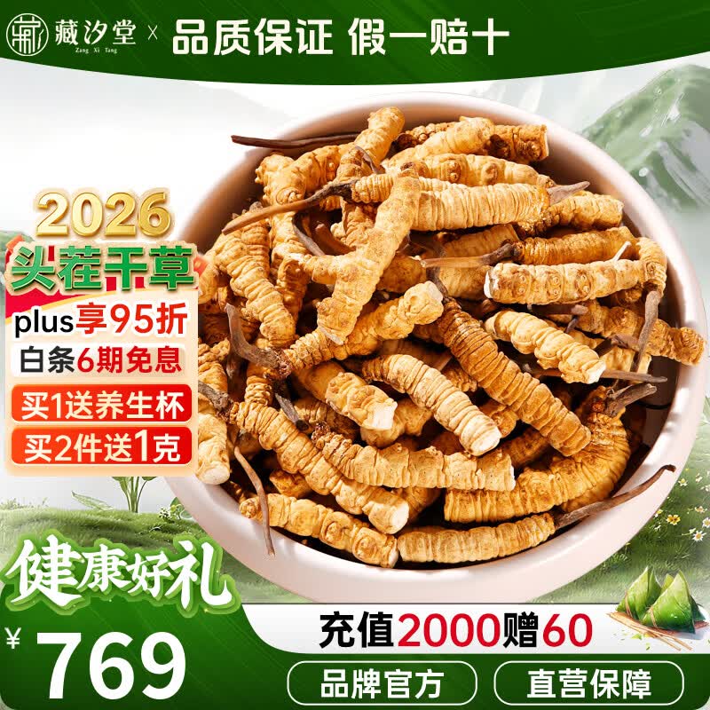 藏汐堂冬虫夏草 高海拔新干断草  送长辈礼物 实惠滋补营养品 大号断草 10g*1盒 【送养生杯】 京东折扣/优惠券