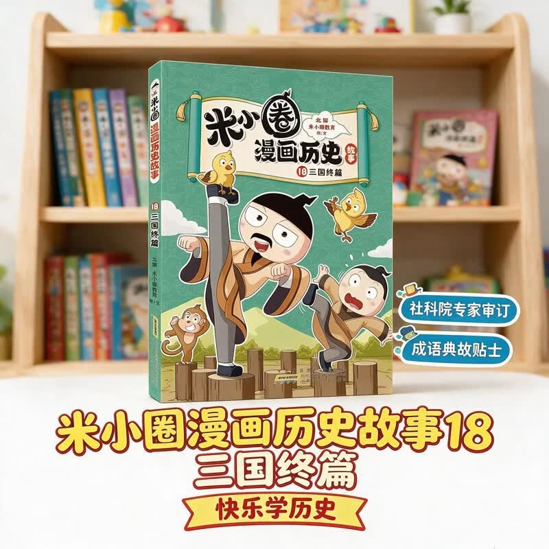 米小圈漫画历史故事18三国终篇北猫幽默漫画历史书，社科院专家审订，成语典故贴士，快乐学三国亲子共读幽默学历史
