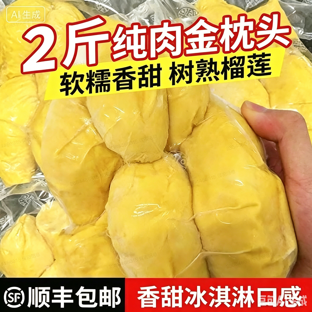 农赞臣泰国金枕头冻榴莲肉冷冻果肉水果生鲜超市进口非佳农非七鲜 商用版:泰国进口榴莲果肉顺丰冷链4斤【2000g】 京东折扣/优惠券