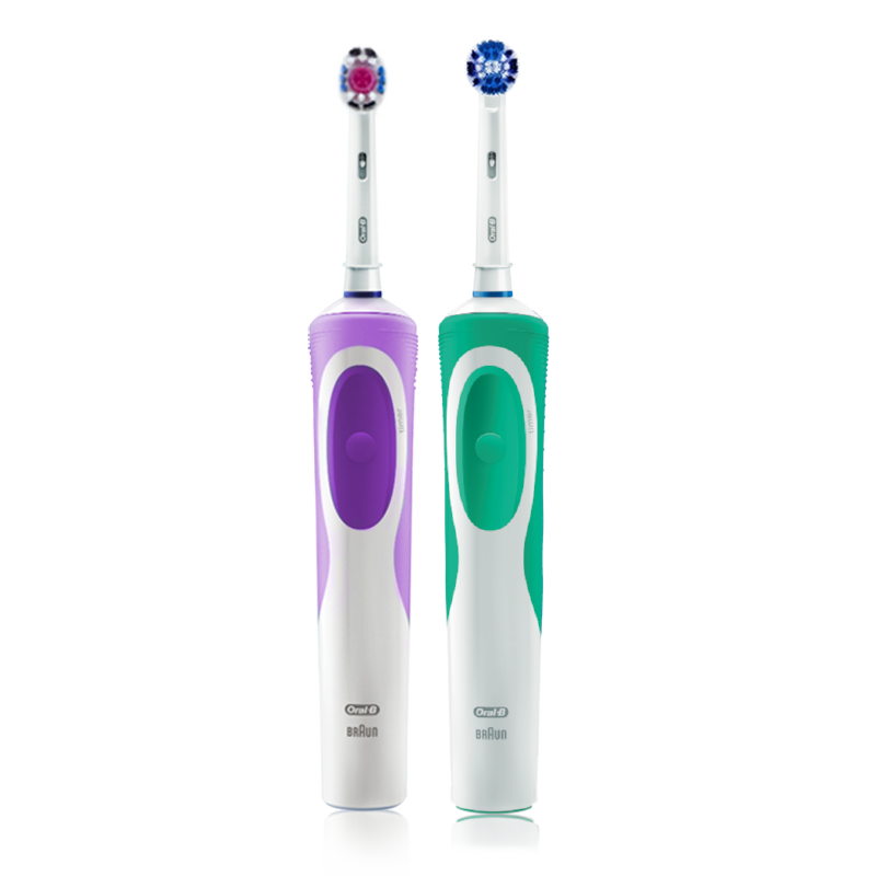欧乐B（Oral-B）博朗电动牙刷欧乐b2D充电式旋转式电动牙刷D12两支装