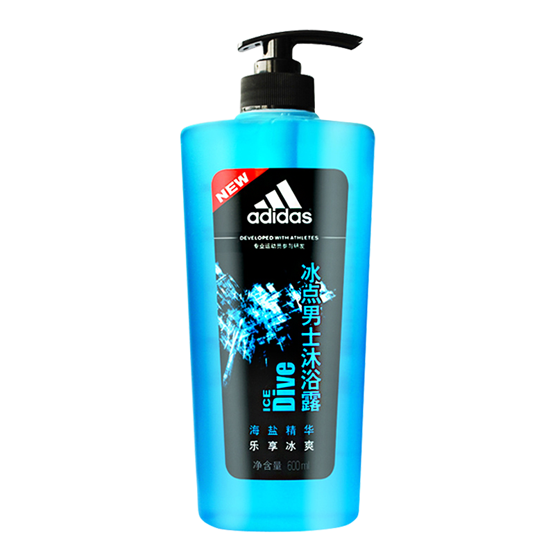 阿迪达斯（Adidas）男士冰点沐浴露600ml 海盐精华持久留香控油清爽沐浴液