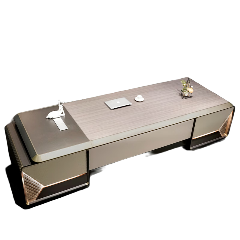 妍煌 老板桌辦公桌辦公室簡(jiǎn)約現代辦公家具高端輕奢大班臺桌椅組合 2.8米老板桌【無(wú)側柜】 常規