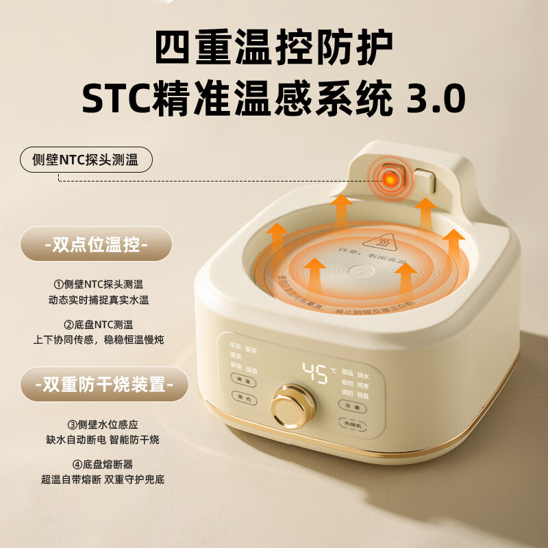 WORLD KITCHEN美国康宁 餐具三代养生壶鹰嘴全玻璃2026新款恒温调奶壶煮茶壶1.2L办公室花茶壶电热烧水壶0胶水 【基础款】第三代养生壶 1.2L