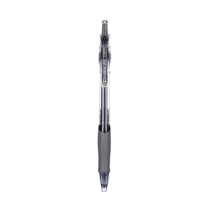 齐心(Comix)0.5mm速干子弹头黑色按动中性笔/水笔/签字笔12支/盒 GP108