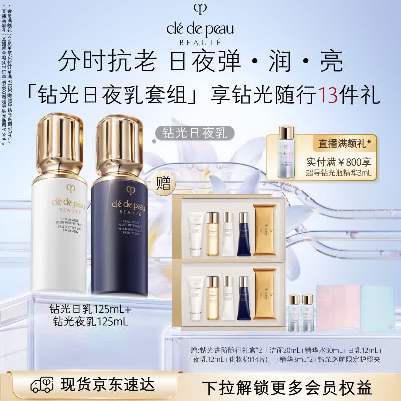 肌肤之钥（CPB）钻光日乳125mL+钻光夜乳125mL水乳套装生日礼物