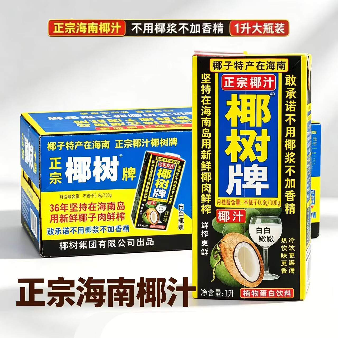 椰树【3月产】海南椰树牌椰汁 1L*12盒 正宗椰汁植物蛋白饮料家庭聚会 【半箱6盒】