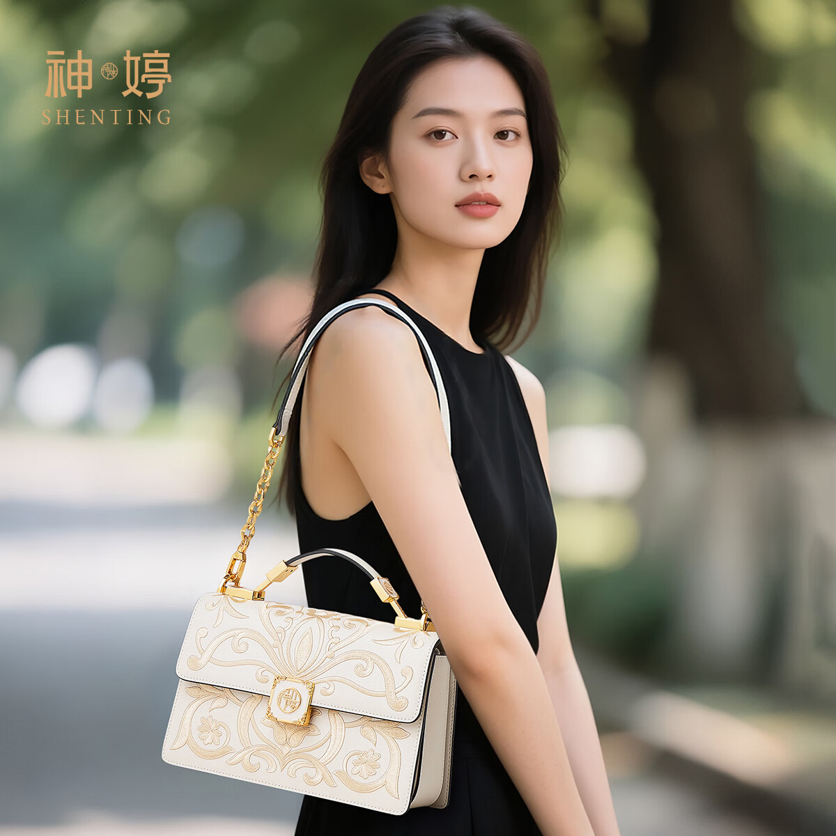 神婷七夕情人节礼物送女友老婆苏绣女包2026新款包包高级感单肩斜挎包 幸运紫