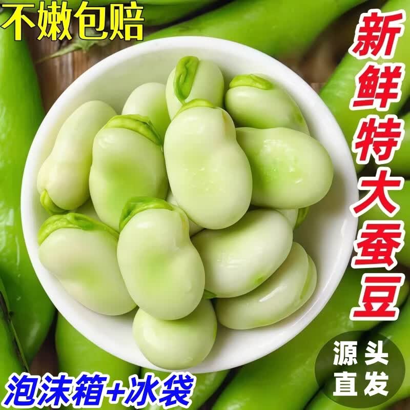 黄六爷云南蚕豆5斤新鲜现摘蔬菜带壳胡豆青豆荚罗汉豆兰花豆豌豆荷兰豆 5斤(现摘超嫩【不嫩包赔】