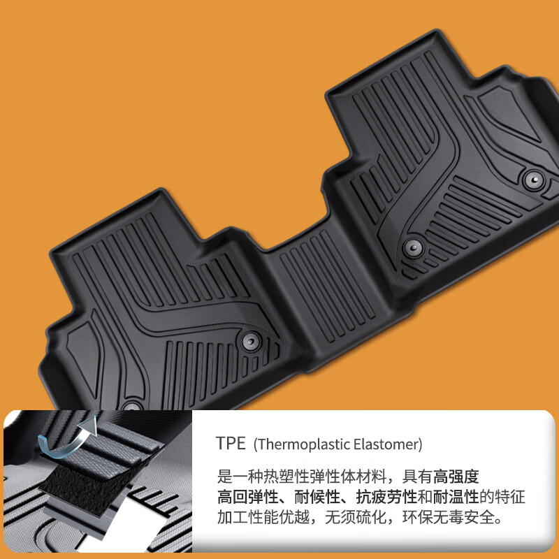 博士伦TPE汽车脚垫适用11-26款名爵MG4EV新能源双层地毯mg4xMG5/6/7地垫 TPE+黑色雪尼斯上层垫【厚0.5公分】 名爵MG4 EV 2026-现款(26改款适用)