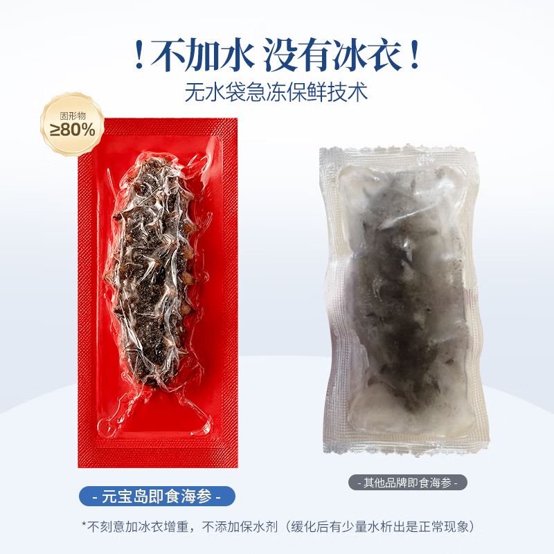 元宝岛大连即食海参 辽刺参独立包装开袋即食 礼盒非干货海鲜水产 1000g20-24只【超值推荐】