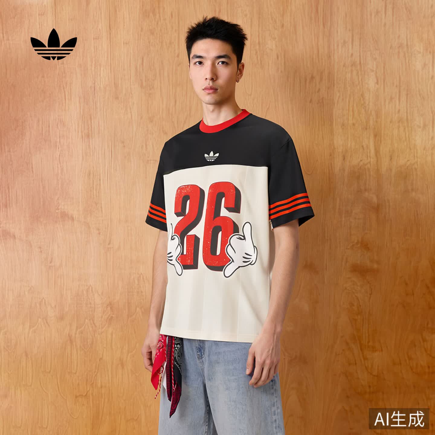 adidas DISNEY迪士尼联名运动短袖T恤男女夏季新款阿迪达斯三叶草   黑色/奇妙白（推荐女生选小一码)   XS