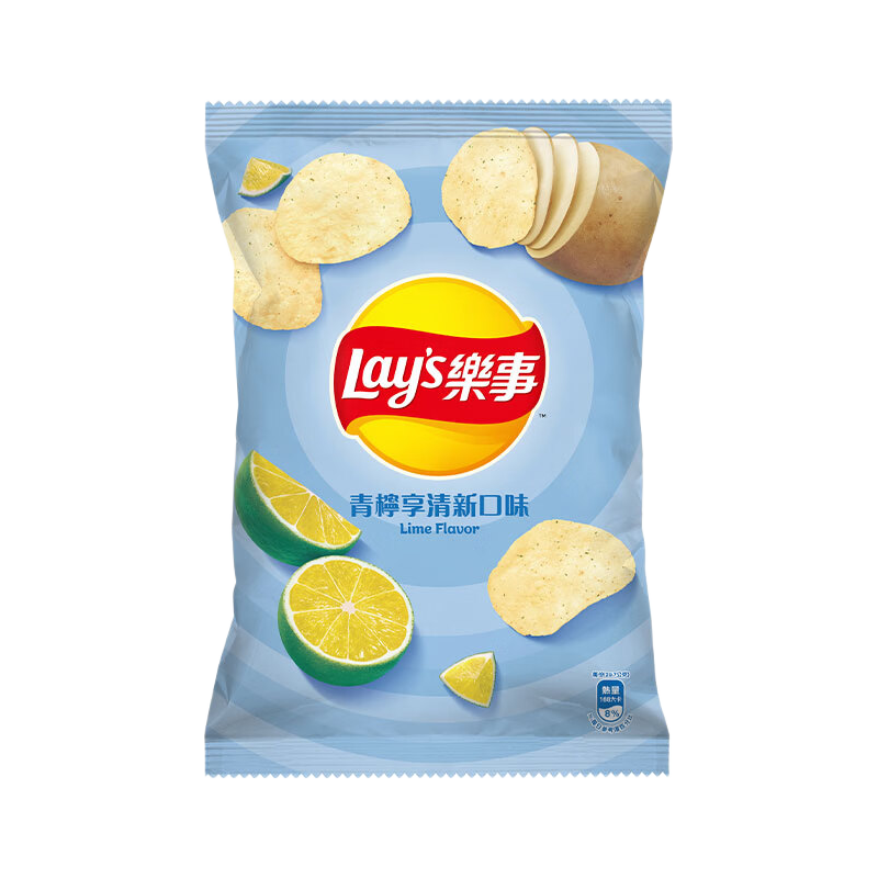 乐事（Lay's）青柠享清新薯片59.5G台湾进口 膨化食品 休闲零食