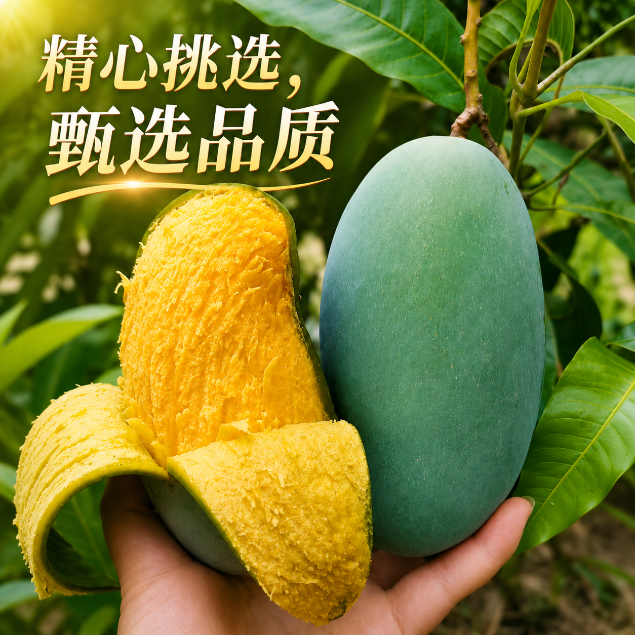 鲜宝道当季现摘广西桂七芒新鲜水果青芒果 5斤单果100-200克净重4.5斤