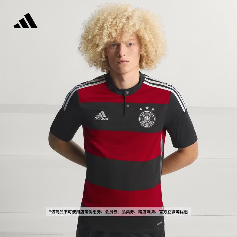 adidas德国队2014复古足球休闲文化短袖球衣男女新款阿迪达斯官方   黑色/胜利红   XL