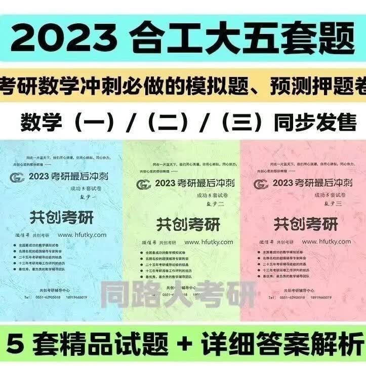 2023考研数学合工大共创五套卷合工大5套卷模拟冲刺带解析配 共创考研冲刺卷数学二