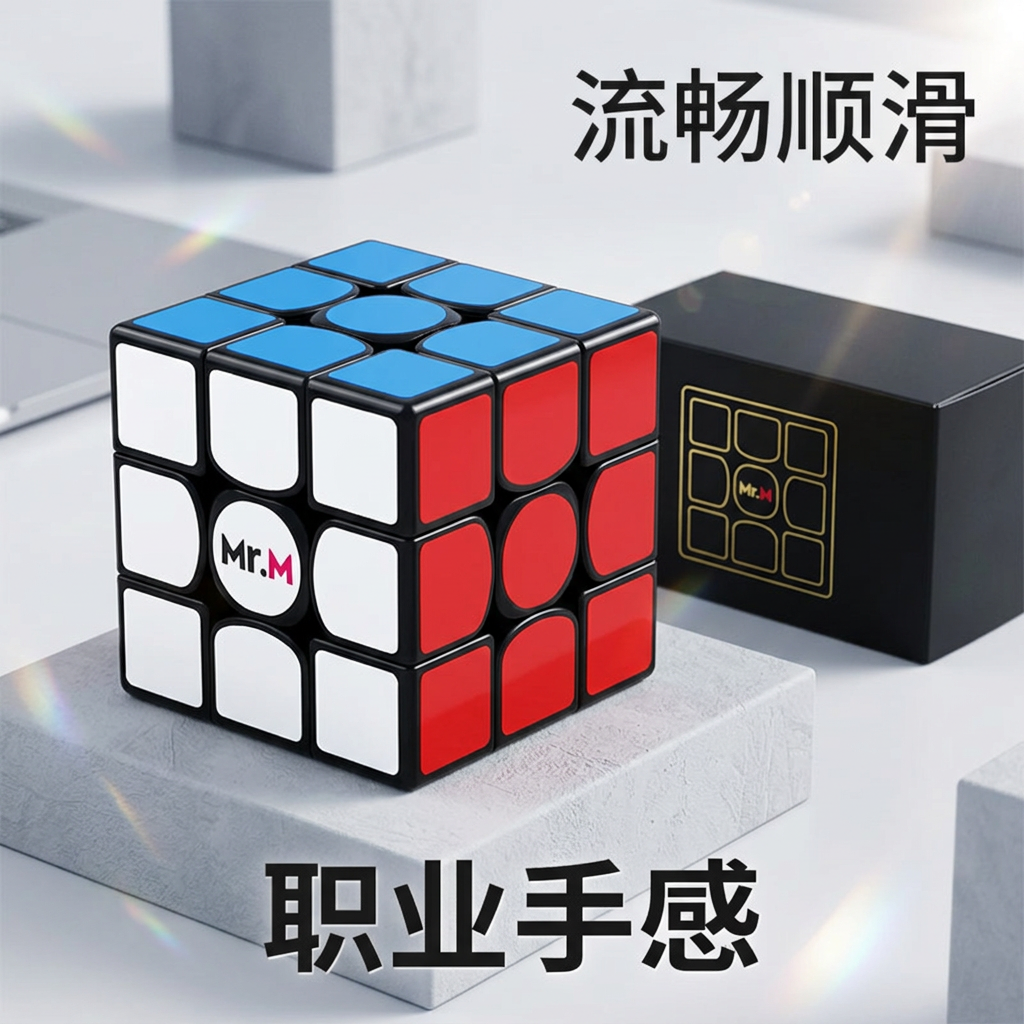 圣手 魔方磁力三阶2代三3阶魔方玩具专业比赛专用 黑色生日礼物