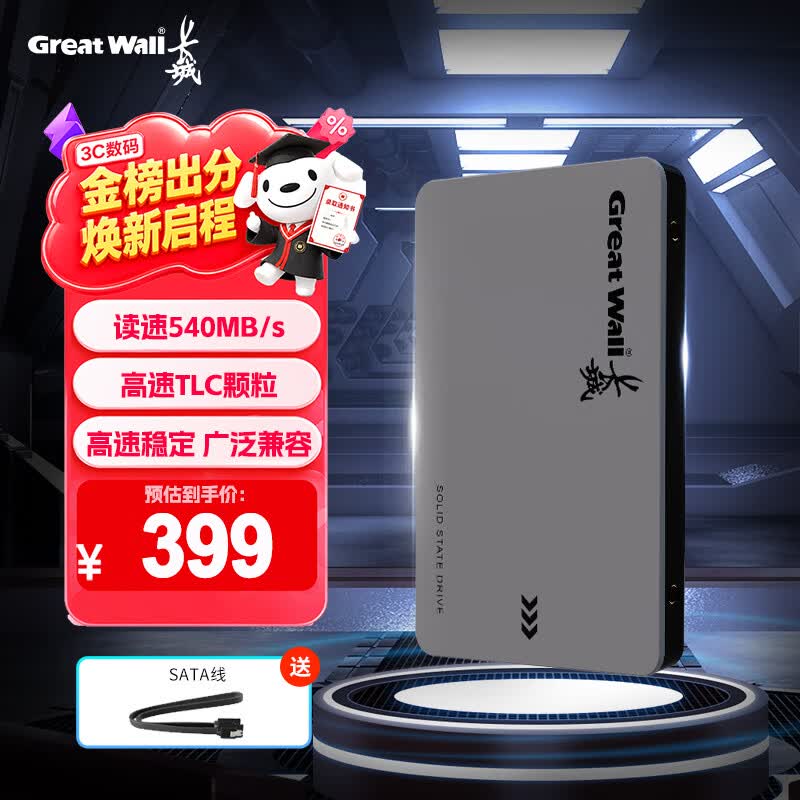 长城（Great Wall）512GB SSD固态硬盘 SATA3.0接口 读速540MB/S台式机/笔记本通用 GW560系列