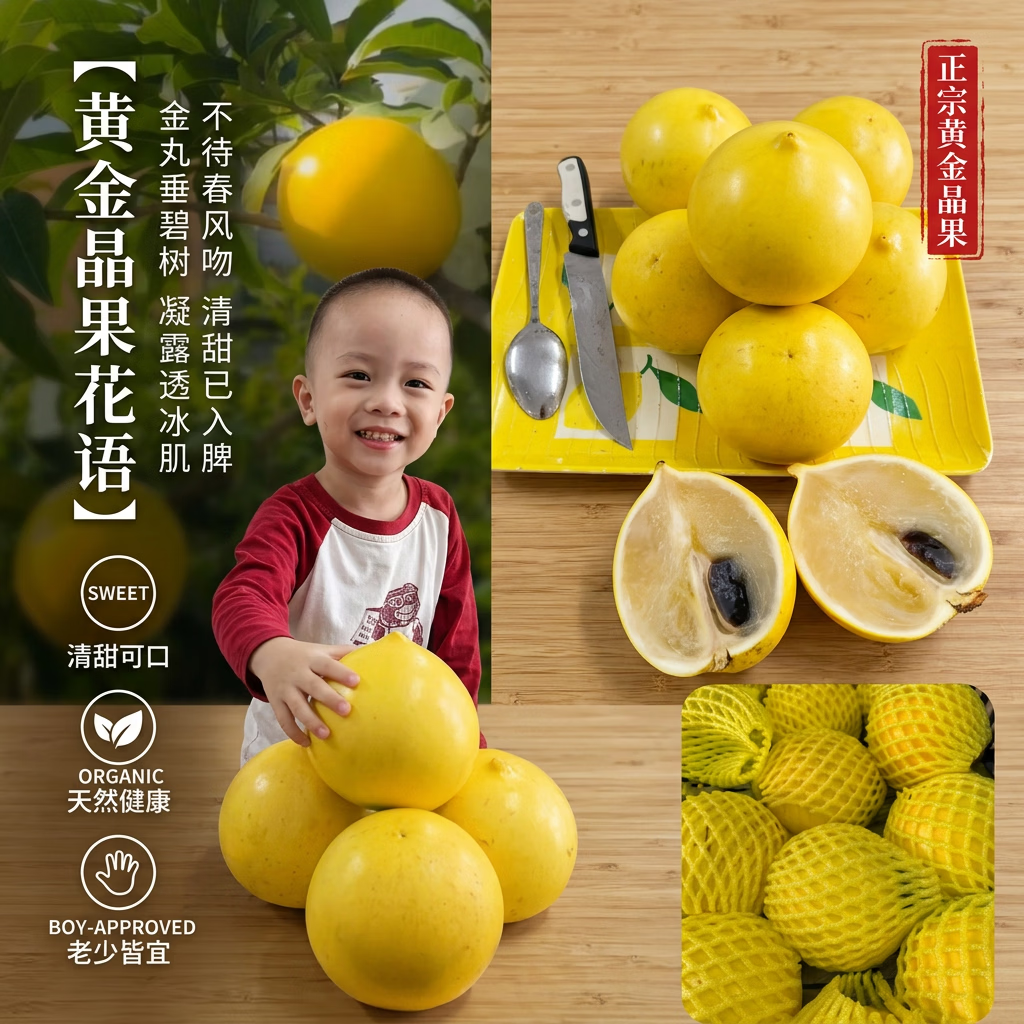 黄晶果 黄金果 新鲜稀有金蛋果 水果 蛋黄果 顺丰冷链新鲜到家 特大果(单果重量8两-1斤)4斤装