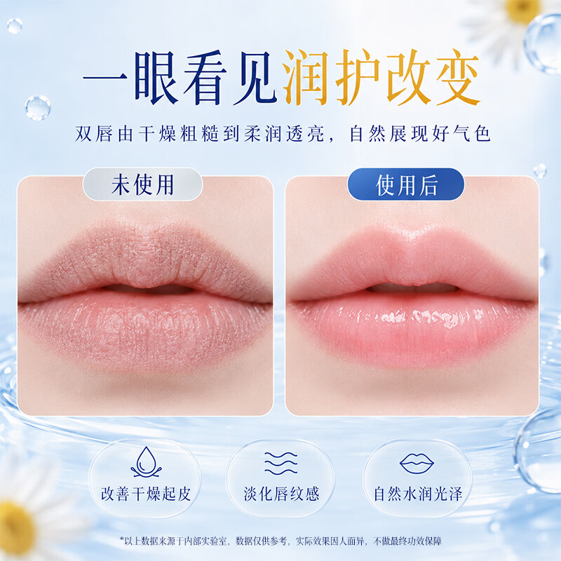 VOLIKO小蓝管润唇膏无色滋润保湿唇部精华淡化唇纹唇膜去死皮防干裂男女 小蓝管润唇膏3.2g×3支