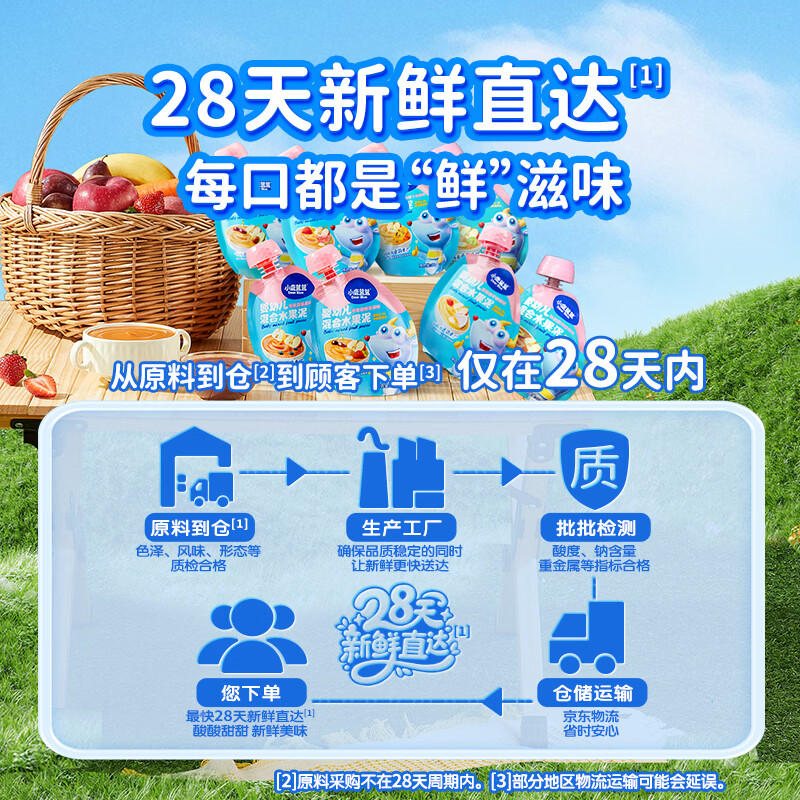小鹿蓝蓝辅食水果泥礼盒装1120g宝宝果泥多口味水果泥7种口味 【升级包装】 1120g*1箱 果泥礼盒14袋
