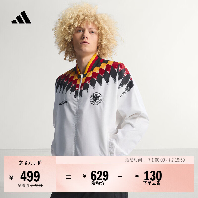adidas德国队1994复古足球休闲文化夹克外套男装春夏新款阿迪达斯   白/黑/红/橙   L