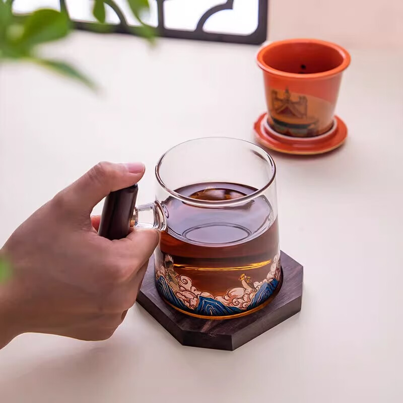 上新了文创 教师节礼物故宫茶杯礼盒 陶瓷内胆茶水分离杯喝水杯泡茶生日礼物