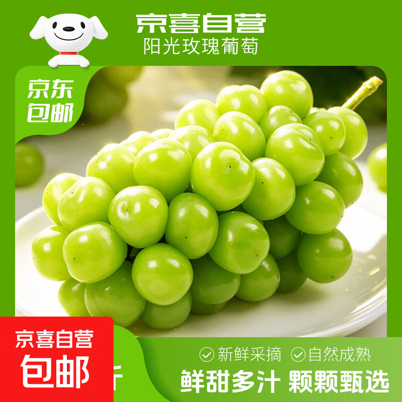 云南阳光玫瑰葡萄新鲜晴王香印葡萄应季水果 带箱4斤单果6g净重3-3.6斤