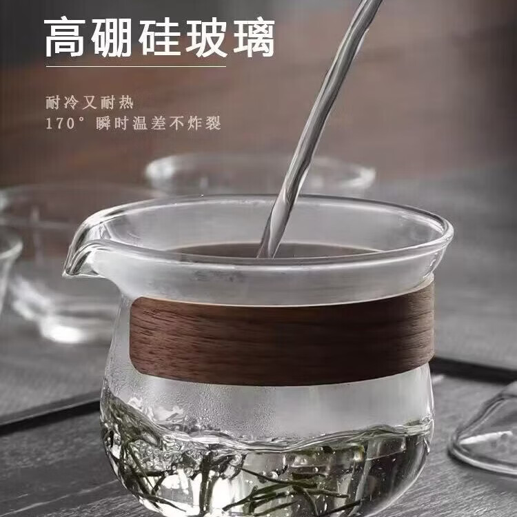 臻晶智【精选直发】耐热加厚高硼硅玻璃盖碗泡茶茶杯防烫手抓盖碗功夫茶 透明色盖碗