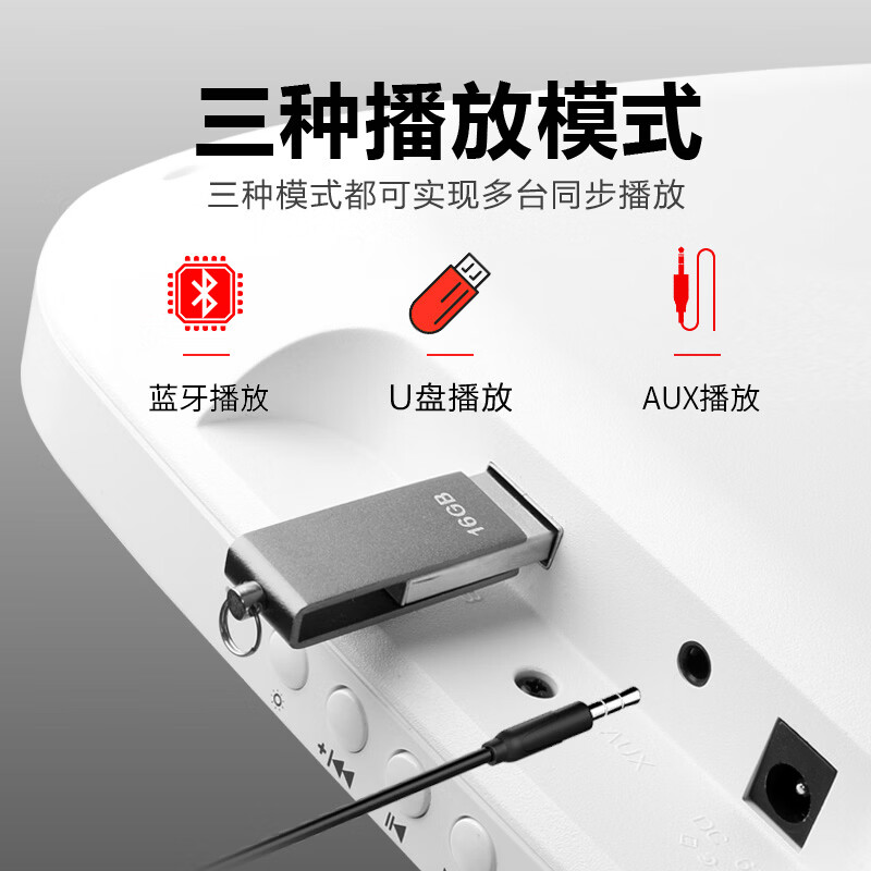 AITES2026新款店铺专用壁挂式蓝牙小音箱插U盘循环播放大音量服装店美容院棋牌室音响挂墙式剧本杀喇叭 布网灰色1台 官方标配