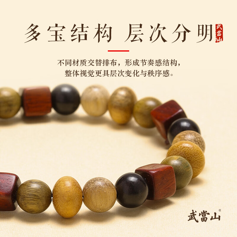 武当山多宝文玩手串 混搭多材质男女款 国风百搭手链本命年七夕节礼物 多宝文玩手串