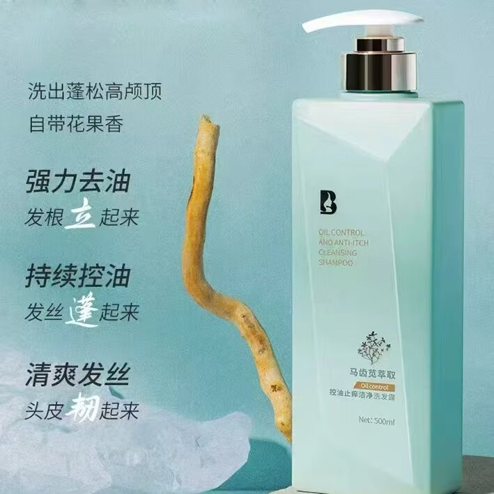 佰逸顺去屑止痒控油蓬松顺滑净透洁净水润洗发水马齿苋萃取精华 控油止痒1瓶 500毫升
