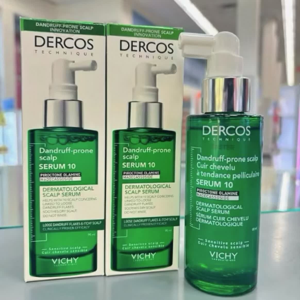 薇姿Vichy Dercos去屑头皮护发精华液干燥头皮精油补水清爽改善毛躁 头皮护理精华90ml两瓶【超值装】