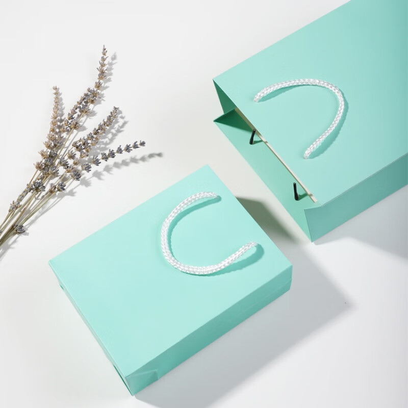 白卡牛皮纸袋手提袋子化妆品首饰购物饰品礼品珠宝包装手拎袋 蒂芙尼