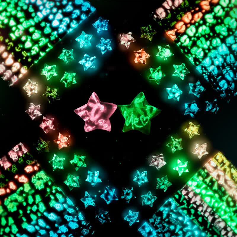 巧冠许愿星星折纸夜光幸运星纸五角星折纸礼物发光DIY手工卡通 折纸 (夜光款)混色混款(540张/包)