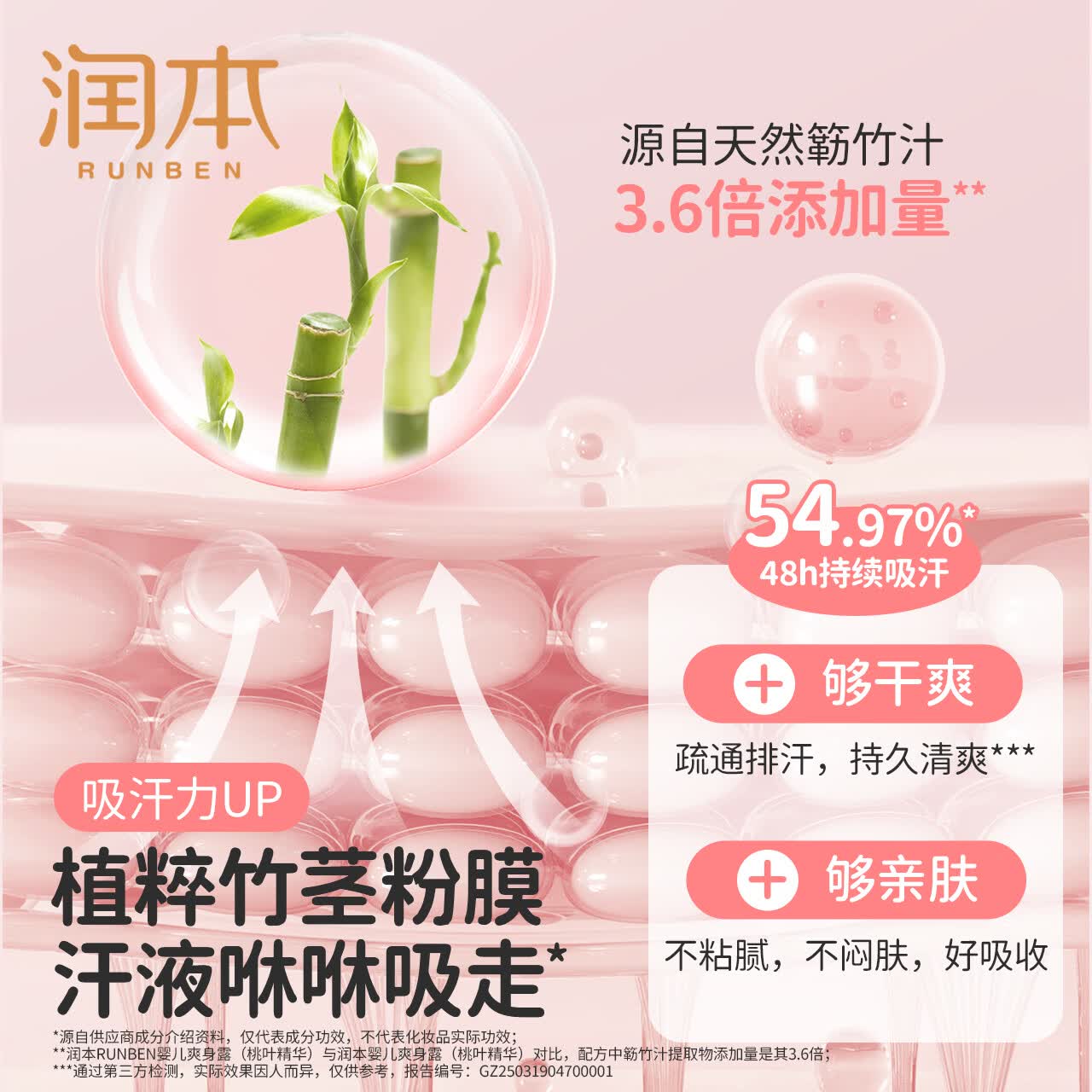 润本婴儿爽身露桃叶精华 新生儿液体爽身粉宝宝桃子水舒缓清爽不粘腻 【桃叶精华】婴儿爽身露50ml
