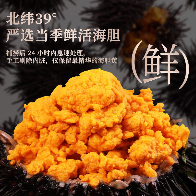 百鲜荟海胆罐头即食海胆肉刺身海胆黄饺子馅大连特产新鲜海胆酱寿司食材 大连海胆罐头160g(固形物≥55%)
