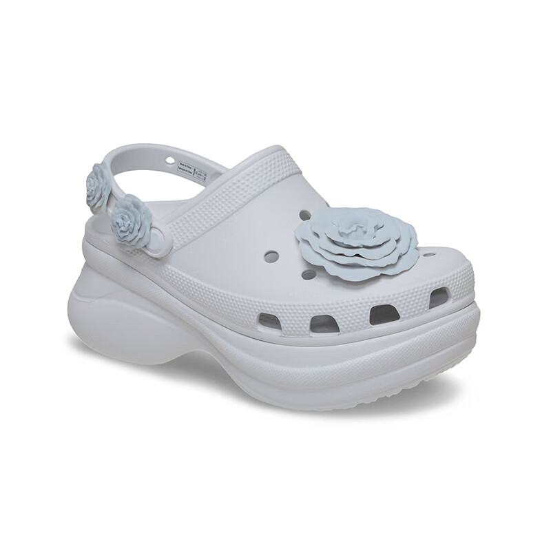 卡骆驰(CROCS)复古小鲸鱼叠影玫瑰洞洞鞋时尚百搭女鞋花园鞋沙滩鞋|214027 月光灰-1NK 35 (220mm)