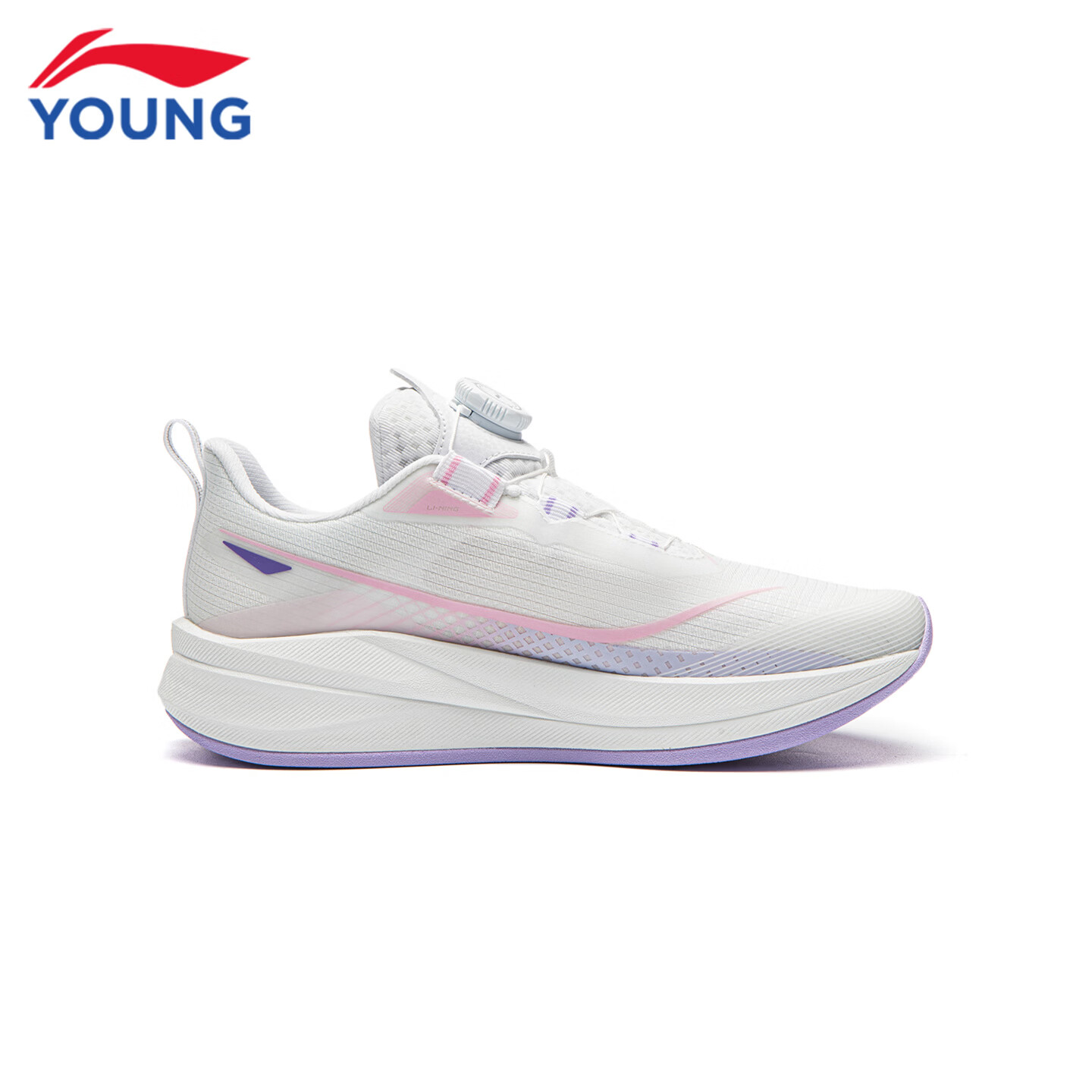 李宁(LI-NING)儿童跑步鞋2026秋季新款赤兔9PRO男女大童低帮䨻丝轻量高回弹跑鞋 标准白/初荷粉22-6 赤兔9 PRO纽扣 33