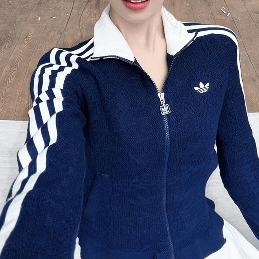 阿迪达斯（adidas）三叶草 外套女士2026秋新款修身显瘦舒适百搭经典款立领针织外套 KX6883 M