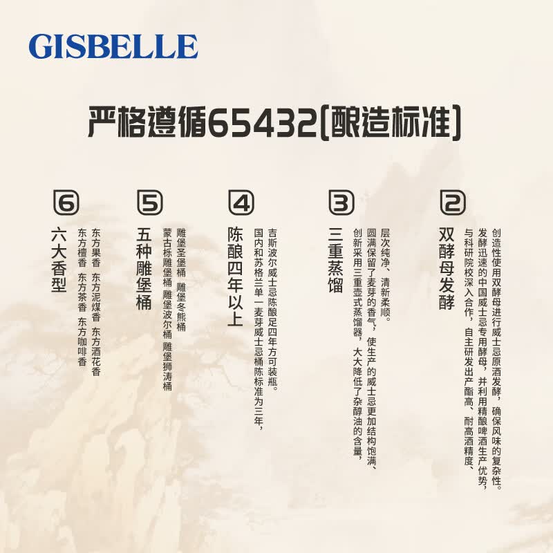 吉斯波尔威士忌昆宗国威东方茶香三重蒸馏无焦糖色40度洋酒700ml嗨棒 双支装