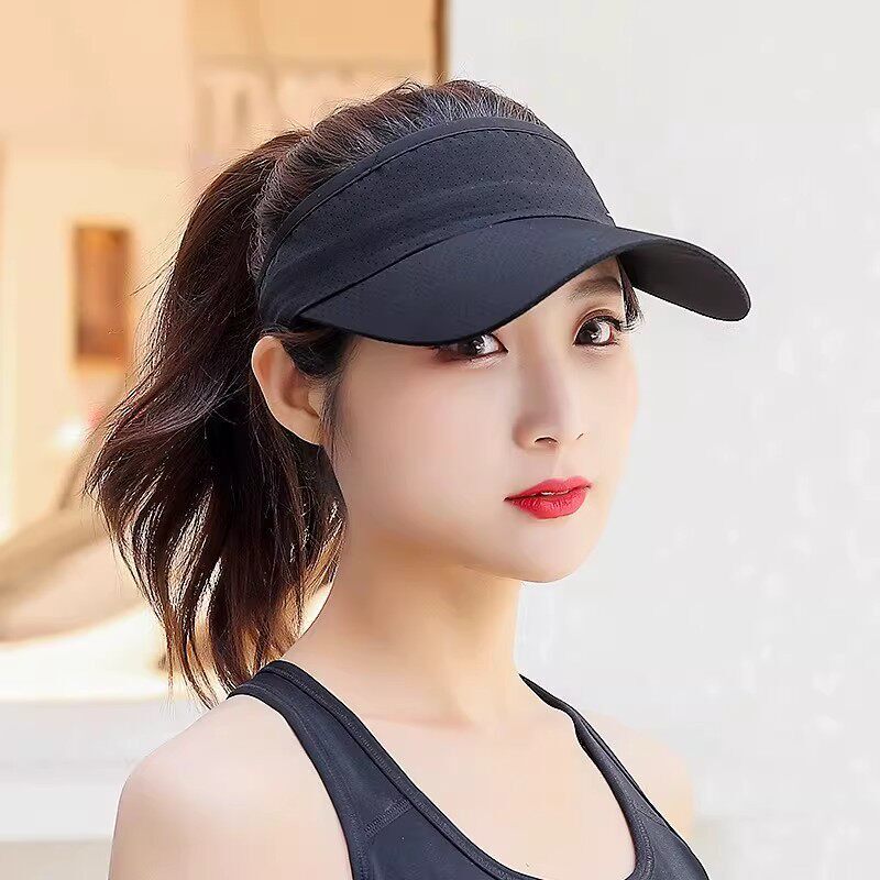 迦图鲮跑步帽子女款马拉松运动吸汗夏季速干空顶帽遮阳防晒太阳帽男 黑色 速干轻薄款sport- 男女通用 (55-60CM)可调节