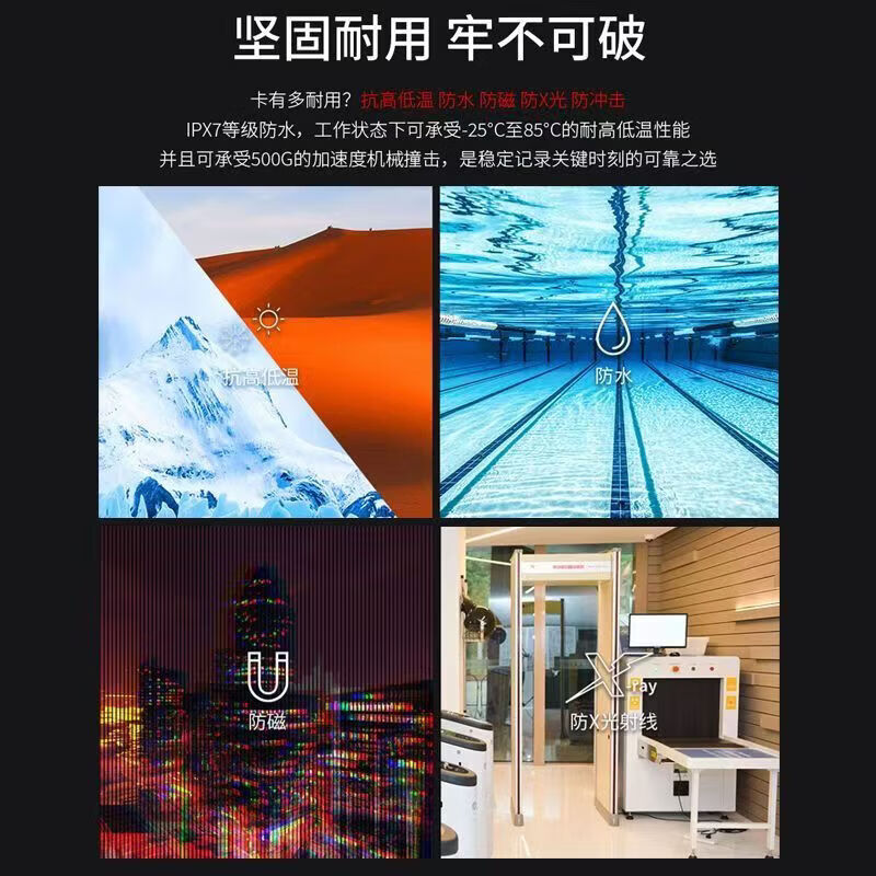 512g高速通用tf内存卡录像机监控储存行车记录仪监控摄像头microSD 2T高速通用+读卡器+SD卡套
